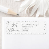 25e trouwdag zilveren stardust confetti etiket (Insitu)