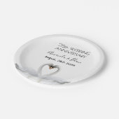 25e trouwdag zilveren witte zwanen papieren bordje (Gekanteld)