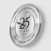 25e trouwdag zwart en zilver grote klok (Hoek)