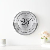 25e trouwdag zwart en zilver grote klok (Huis)