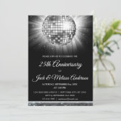 25e trouwdagfeest Disco bal van zilver Kaart (Staand voorkant)