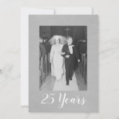 25e trouwdagjubileum met foto geborsteld zilver kaart (Voorkant)