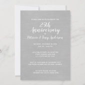 25e trouwdagjubileum met foto geborsteld zilver kaart (Achterkant)