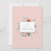 25e trouwdagjubileum, zilveren munt perzik bloemmo kaart (Achterkant)