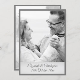 25e trouwjubileum foto zilver zwart wit kaart