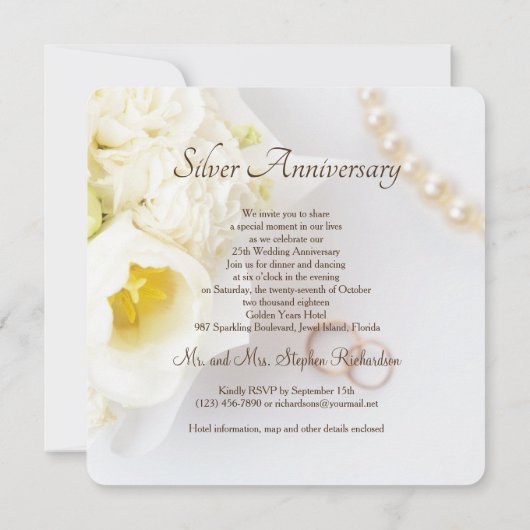 25e trouwjubileum Gouden Hart Hanger Frame Kaart (Achterkant)