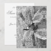 25e trouwjubileum Jubileum 2020 Chic Zilver Save The Date (Voorkant / Achterkant)