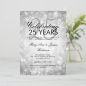 25e trouwjubileum Winter Wonderland Zilver Kaart (Staand voorkant)