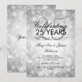 25e trouwjubileum Winter Wonderland Zilver Kaart (Voorkant / Achterkant)