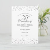 25e trouwjubileum Zilveren liefdesharten  Save The Date (Staand voorkant)