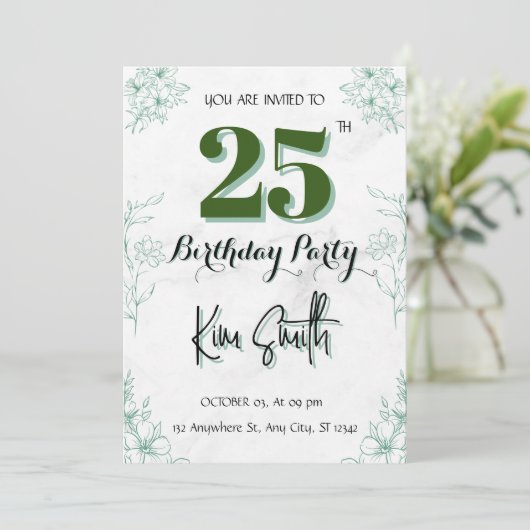 25e uitnodiging (Staand voorkant)