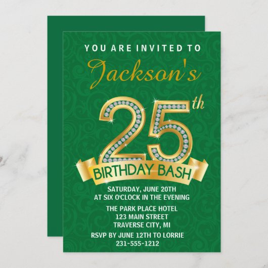 25e uitnodiging op zaterdag 25e uitnodiging voor d (Voorkant / Achterkant)