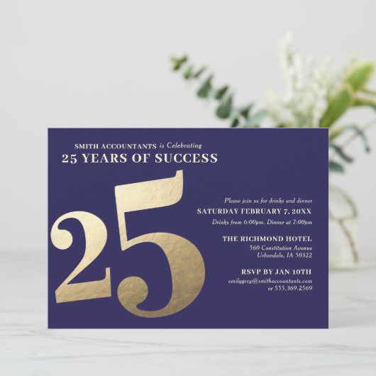 25e uitnodiging tot het indienen van zakelijke Jub (Staand voorkant)