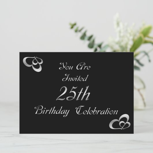 25e uitnodiging van de Birthday Party (Staand voorkant)