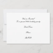 25e uitnodiging van de Birthday Party (Achterkant)