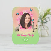 25e uitnodiging van de Birthday Party (Staand voorkant)