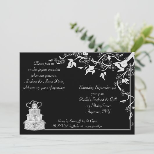 25e uitnodiging van het Jubileum (Staand voorkant)