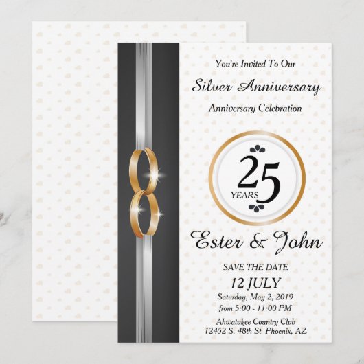 25e uitnodiging voor een Jubileum voor weddenschap (Voorkant / Achterkant)