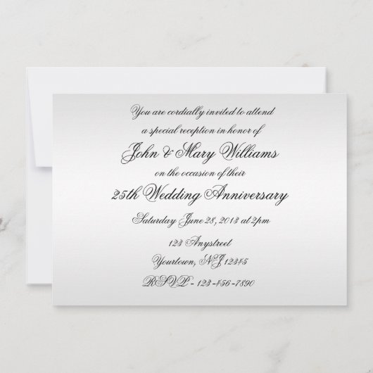 25e uitnodiging voor een Jubileum voor weddenschap (Achterkant)