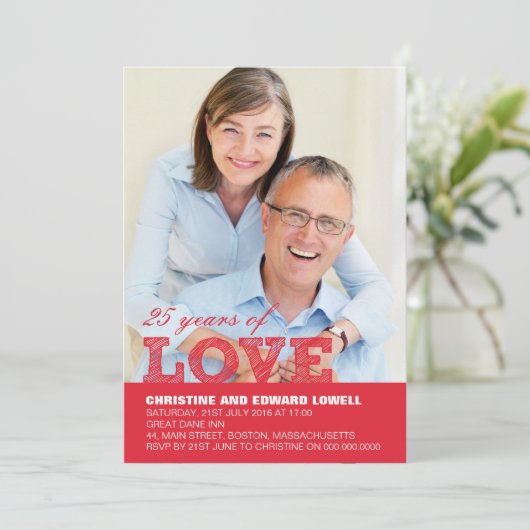 25e uitnodiging voor het Jubileum van het huwelijk (Staand voorkant)