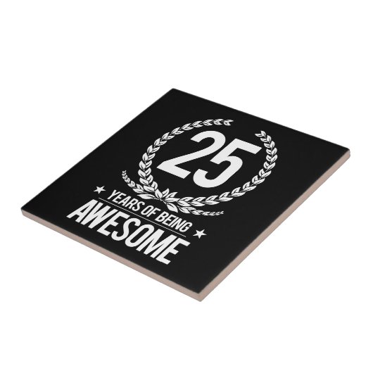 25e verjaardag (25 jaar Geweldige) Tegeltje (Zijkant)