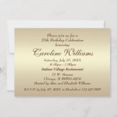 25e verjaardag Aangepaste uitnodigingen (Achterkant)