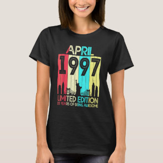 25e verjaardag april 1997  25 jaar oud t-shirt