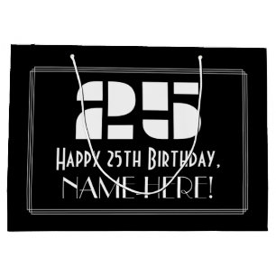 25e verjaardag ~ Art Deco Geïnspireerd: kijk "25" Groot Cadeauzakje