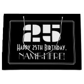 25e verjaardag ~ Art Deco geïnspireerd look "25" + Groot Cadeauzakje (Voorkant)
