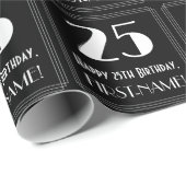 25e verjaardag - Art Deco Geïnspireerde look "25", Cadeaupapier (Rol Hoek)