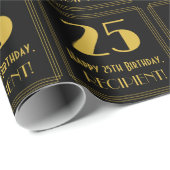 25e verjaardag ~ Art Deco Geïnspireerde look "25", Cadeaupapier (Rol Hoek)