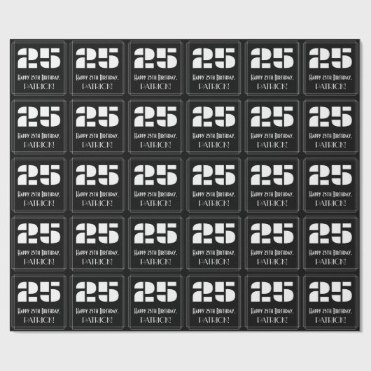 25e verjaardag: Art Deco Geïnspireerde look "25" e Cadeaupapier (Vlak)