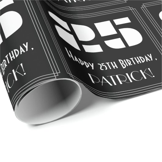 25e verjaardag: Art Deco Geïnspireerde look "25" e Cadeaupapier (Rol Hoek)