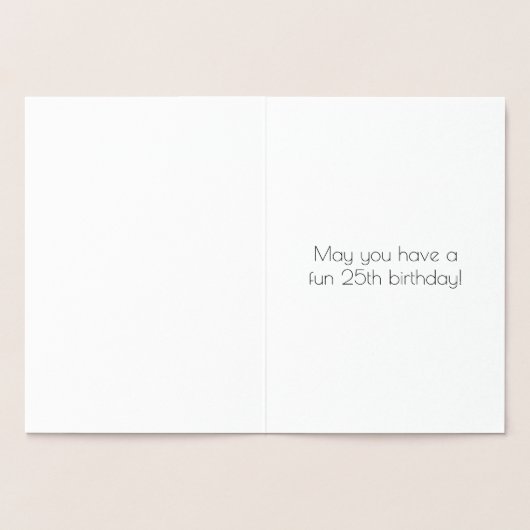 25e verjaardag - Art Deco Geïnspireerde look "25"  Folie Kaarten (Binnen)