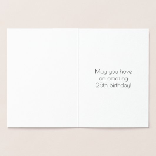 25e verjaardag - Art Deco Geïnspireerde look "25"  Folie Kaarten (Binnen)