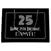 25e verjaardag — Art Deco Geïnspireerde look "25"  Groot Cadeauzakje (Voorkant)