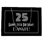 25e verjaardag — Art Deco Geïnspireerde look "25"  Groot Cadeauzakje (Achterkant)