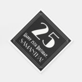 25e verjaardag ~ Art Deco Geïnspireerde look "25", Servet (Hoek)