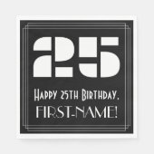 25e verjaardag: Art Deco Geïnspireerde look "25" + Servet (Voorkant)