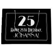 25e verjaardag: Art Deco geïnspireerde stijl "25", Groot Cadeauzakje (Voorkant)