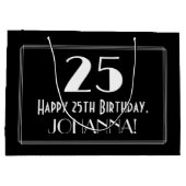 25e verjaardag: Art Deco geïnspireerde stijl "25", Groot Cadeauzakje (Achterkant)