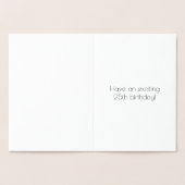 25e verjaardag ~ Art Deco Style "25" en aangepaste Folie Kaarten (Binnen)