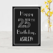 25e verjaardag: Art Deco Style # 25 en aangepaste Kaart (Gele Bloem)