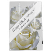 25e verjaardag bewerkbare Zilveren Roos Medium Cadeauzakje (Achterkant)