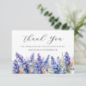 25e Verjaardag Blauw Juli Geboorte Bloem Custom Fl Bedankkaart (Staand voorkant)