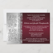 25e verjaardag Bourgondië, Zilveren Scrolls Invite Kaart (Achterkant)