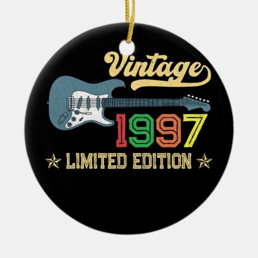 25e verjaardag cadeaus voor mannen gitaarlover keramisch ornament (Voorkant)