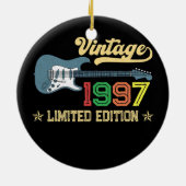 25e verjaardag cadeaus voor mannen gitaarlover keramisch ornament (Achterkant)