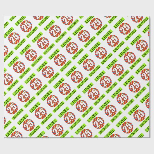 25e verjaardag computergamer cadeaupapier (Vlak)