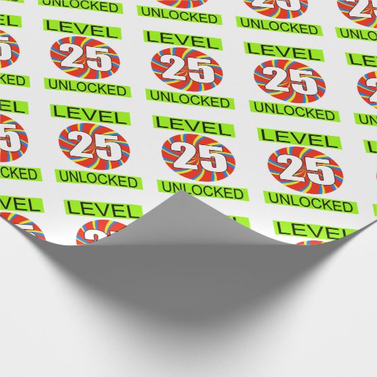 25e verjaardag computergamer cadeaupapier (Hoek)